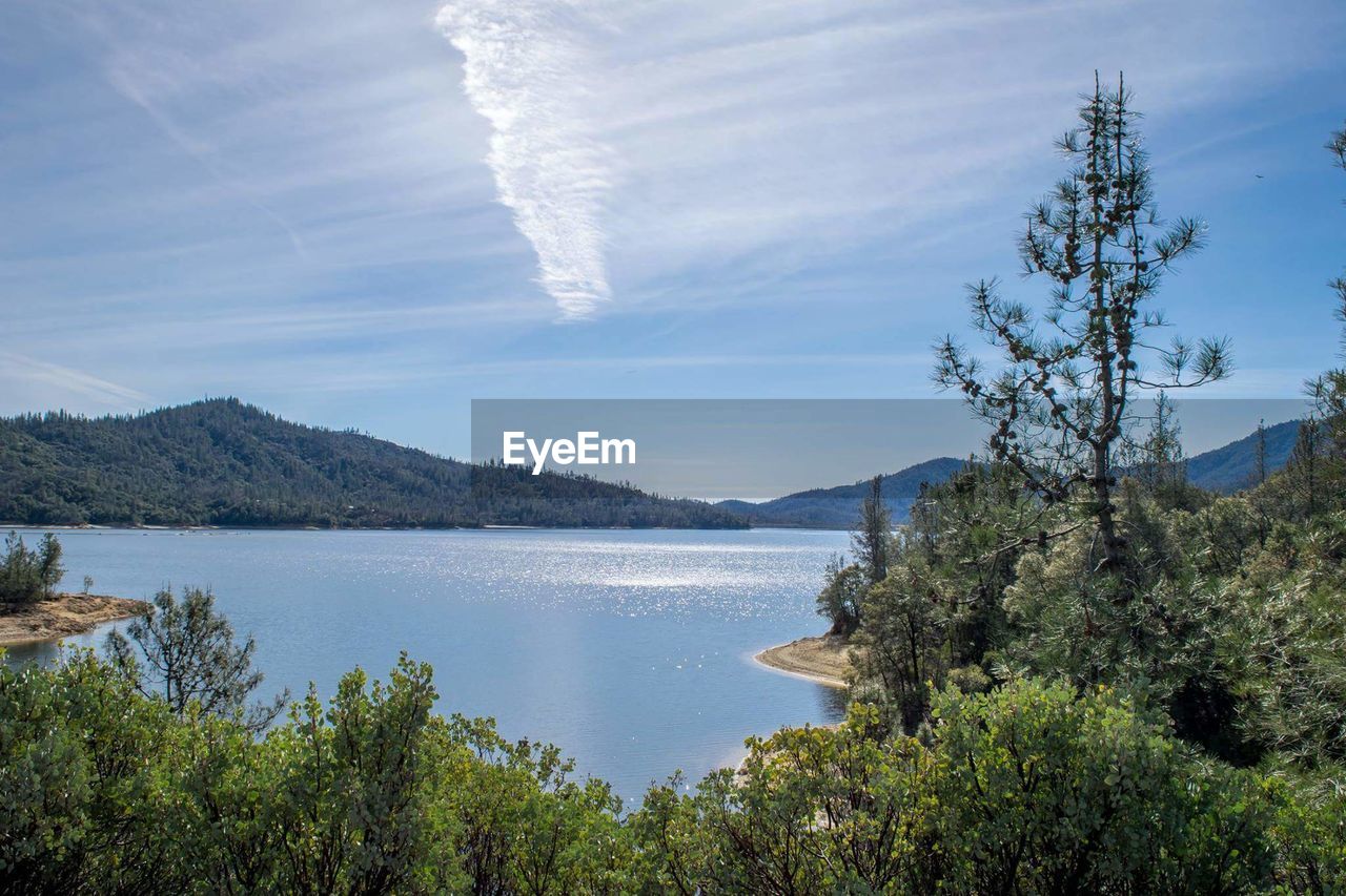 Scenic view of calm lake against sky