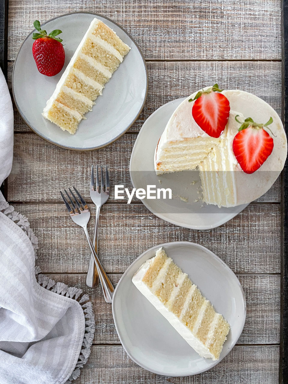 High angle view of cake on table