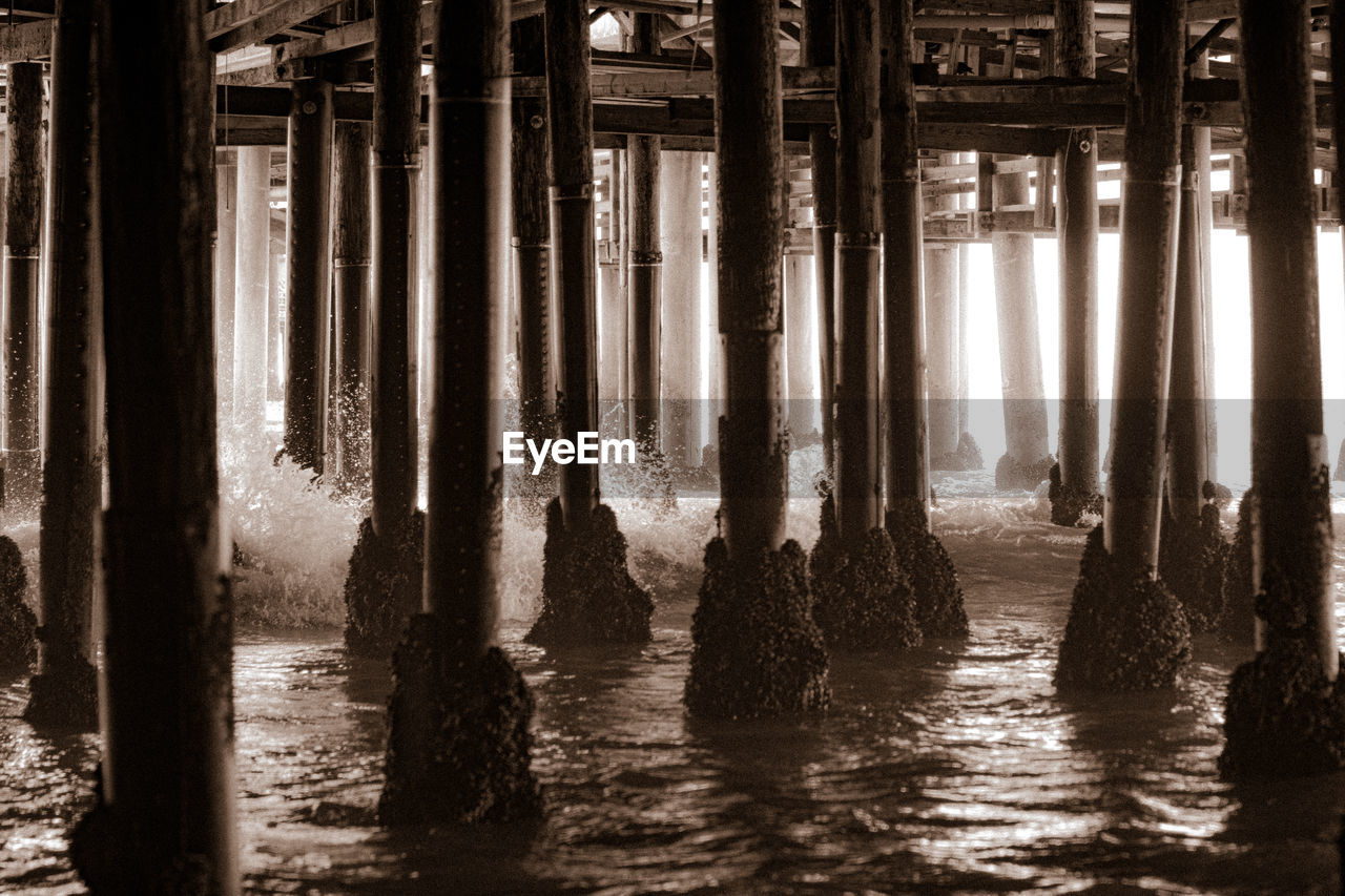 Enjoying the view from under the santa monica pier, santa monica beach, ca. 