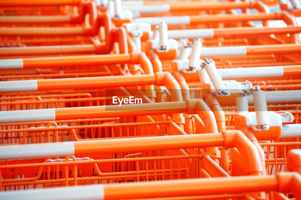 Close-up of empty shopping cart