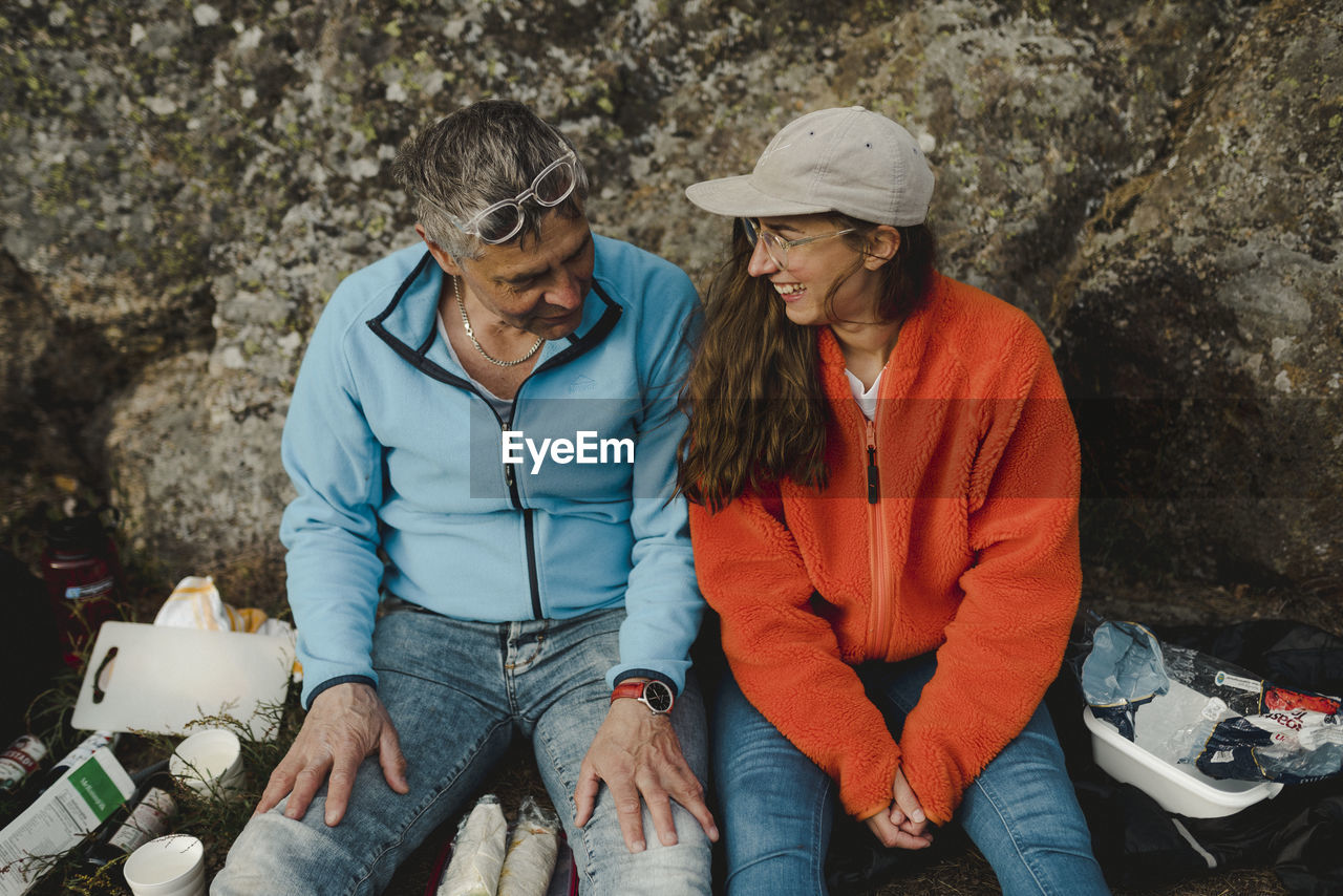 Smiling couple of hikers