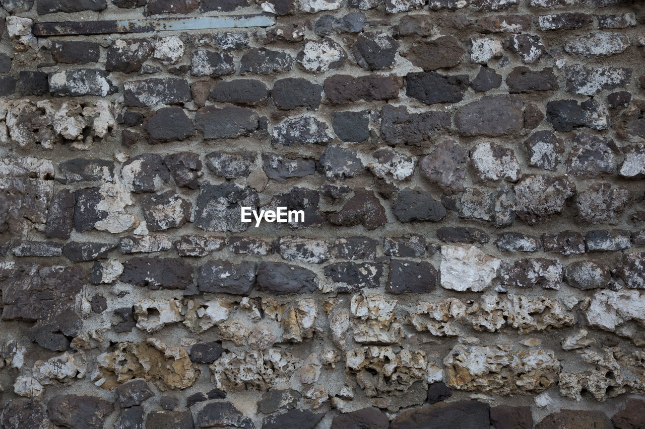 Limestone wall from historic building