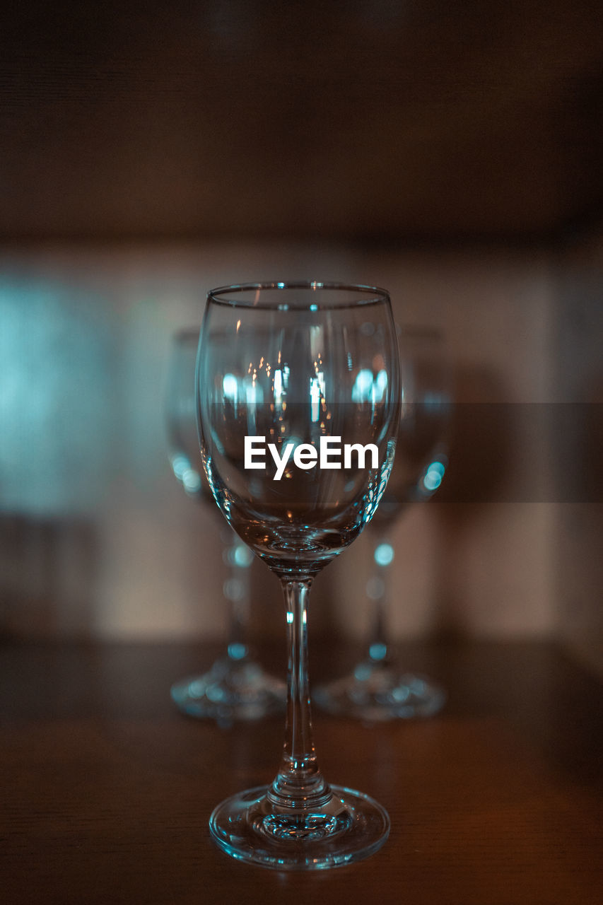 Close-up of wineglass on table