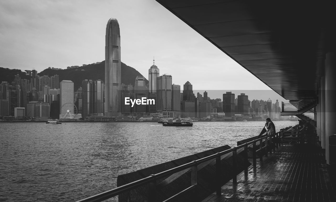 View of skyscrapers at waterfront