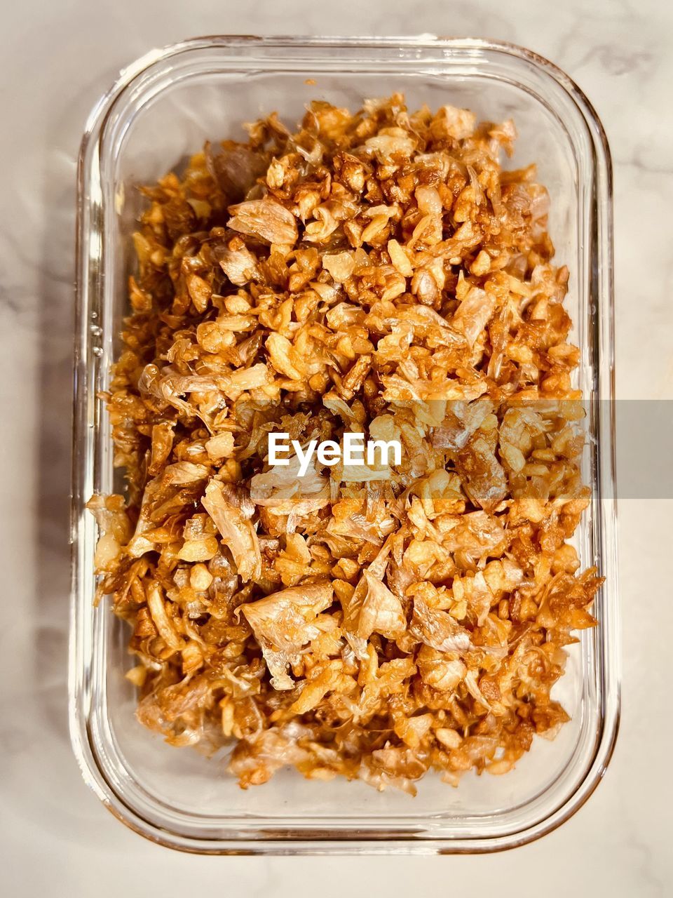 high angle view of food in plate on table