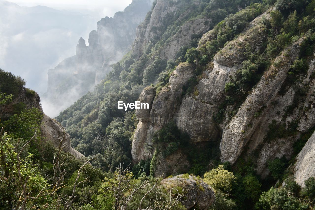 Scenic view of rocky mountains