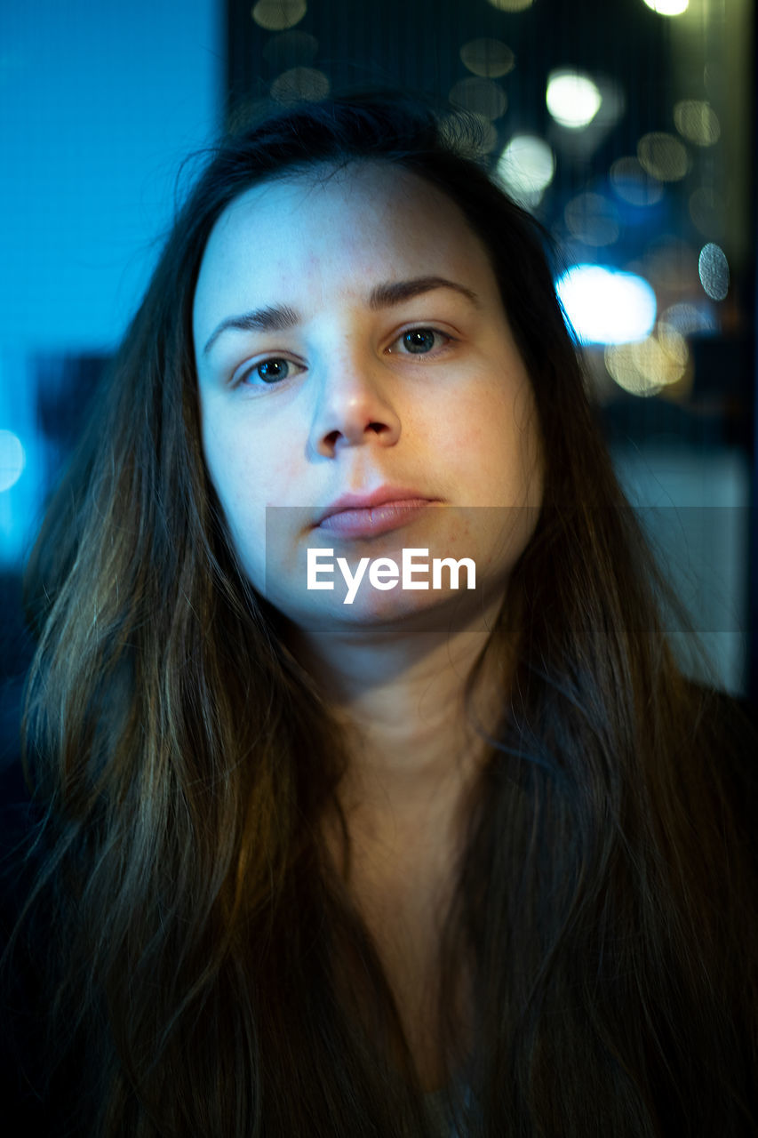 Close-up portrait of young woman