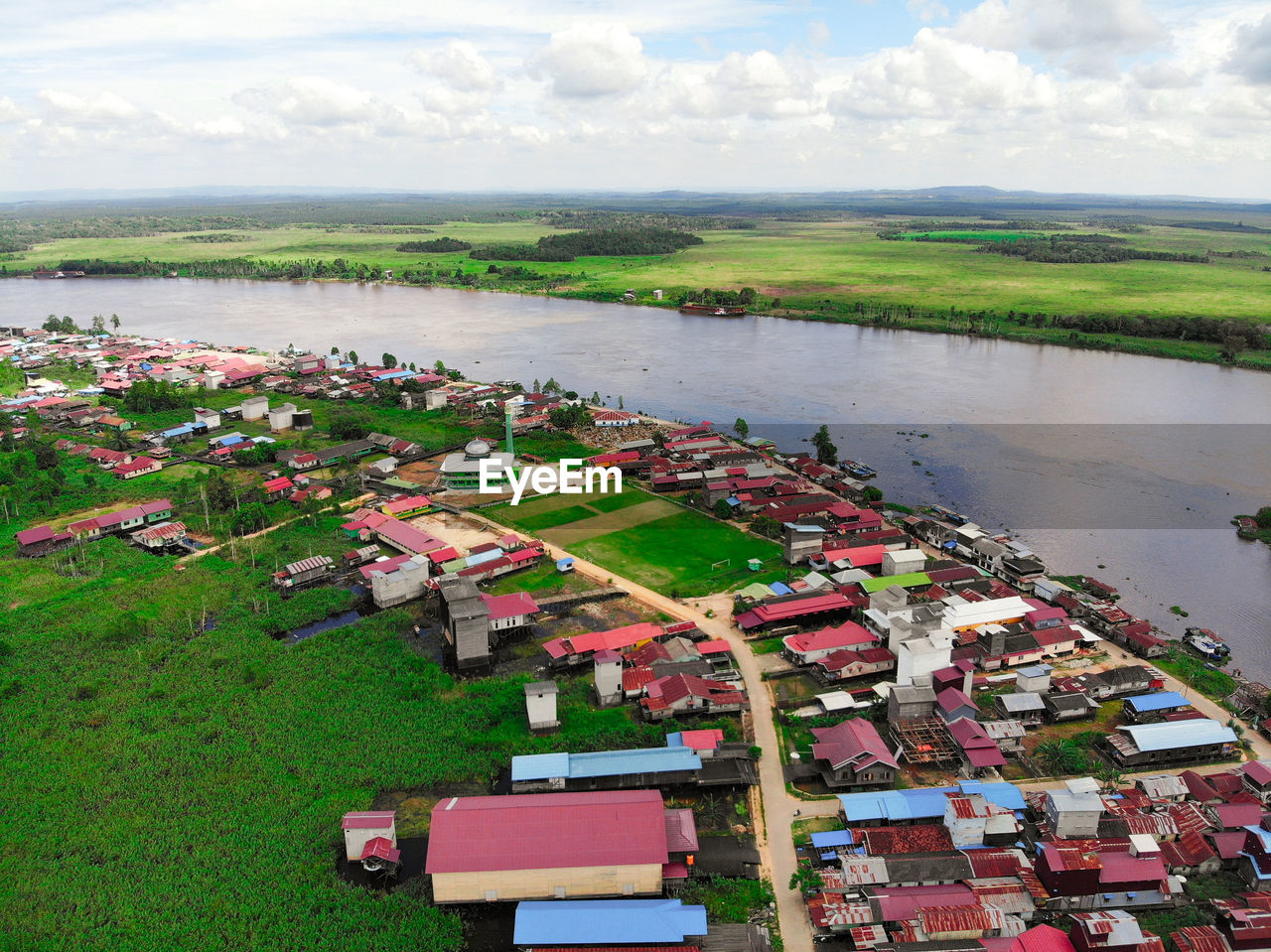 HIGH ANGLE VIEW OF RESIDENTIAL DISTRICT