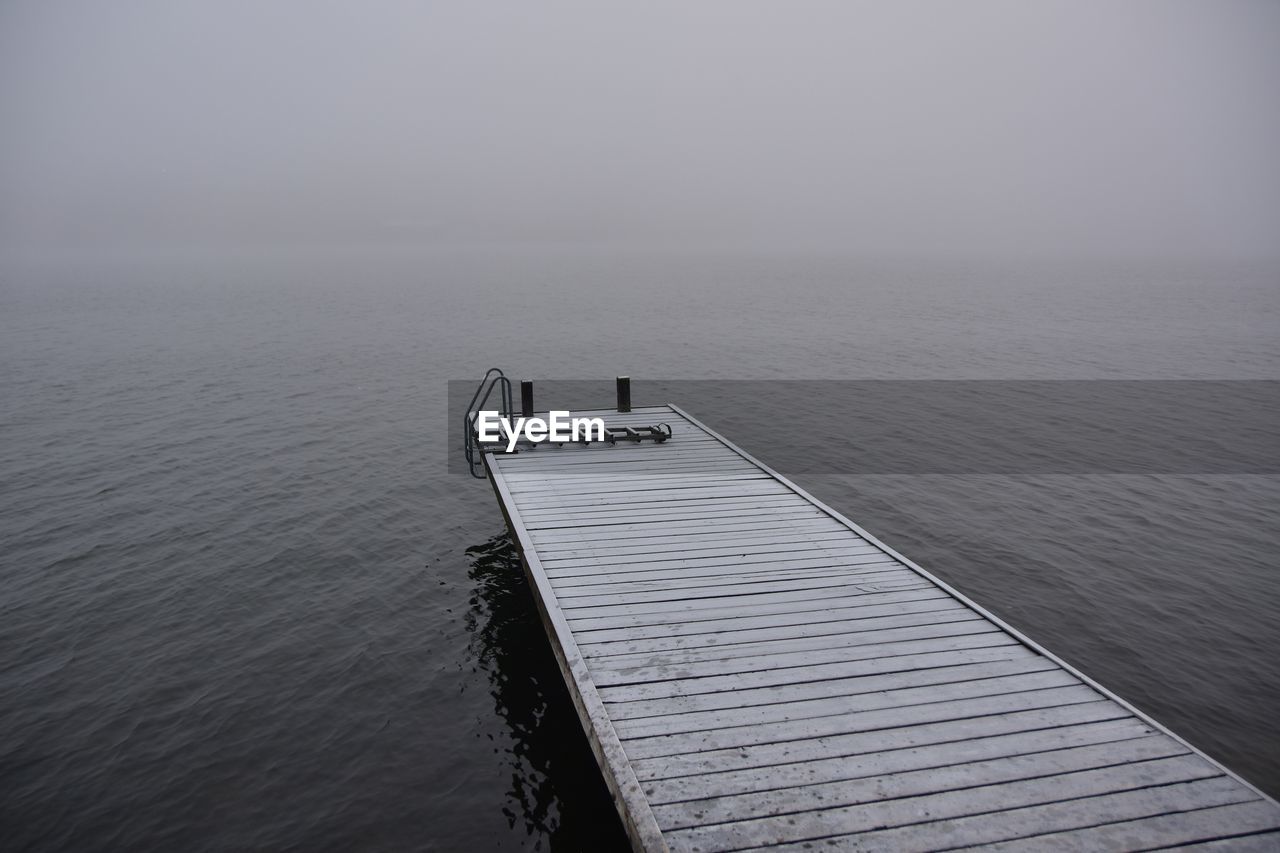 High angle view of water against sky