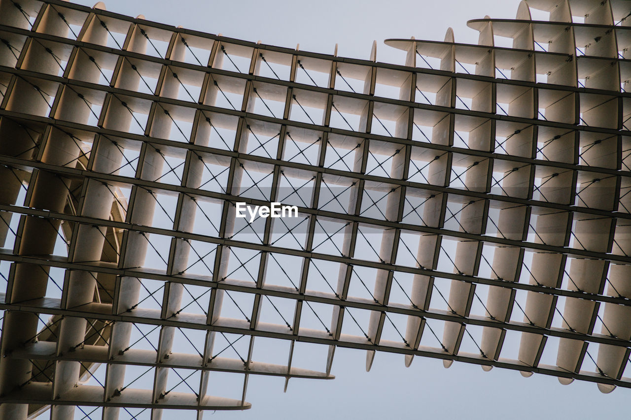 Directly below shot of metropol parasol against clear sky