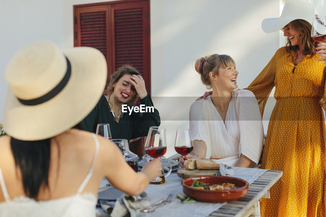 Female friends having meal