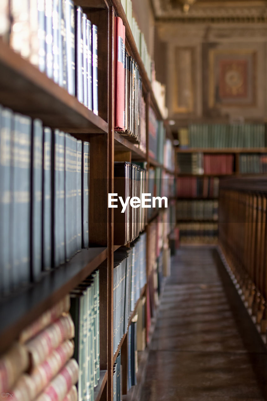 Close-up of books in library