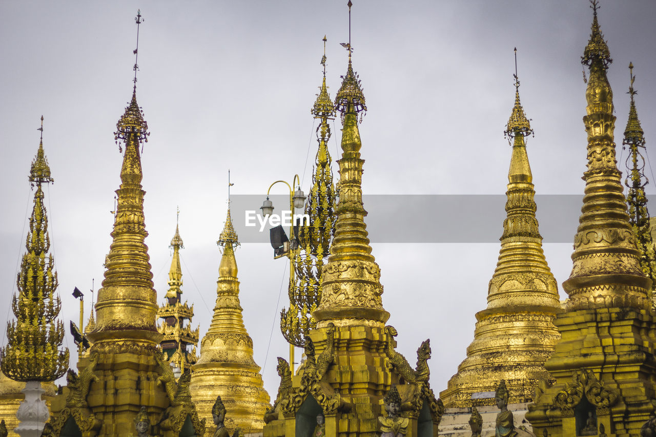 View of pagodas against sky