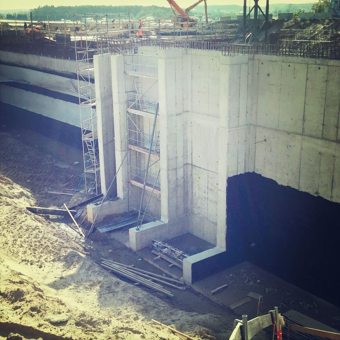 High angle view of construction site