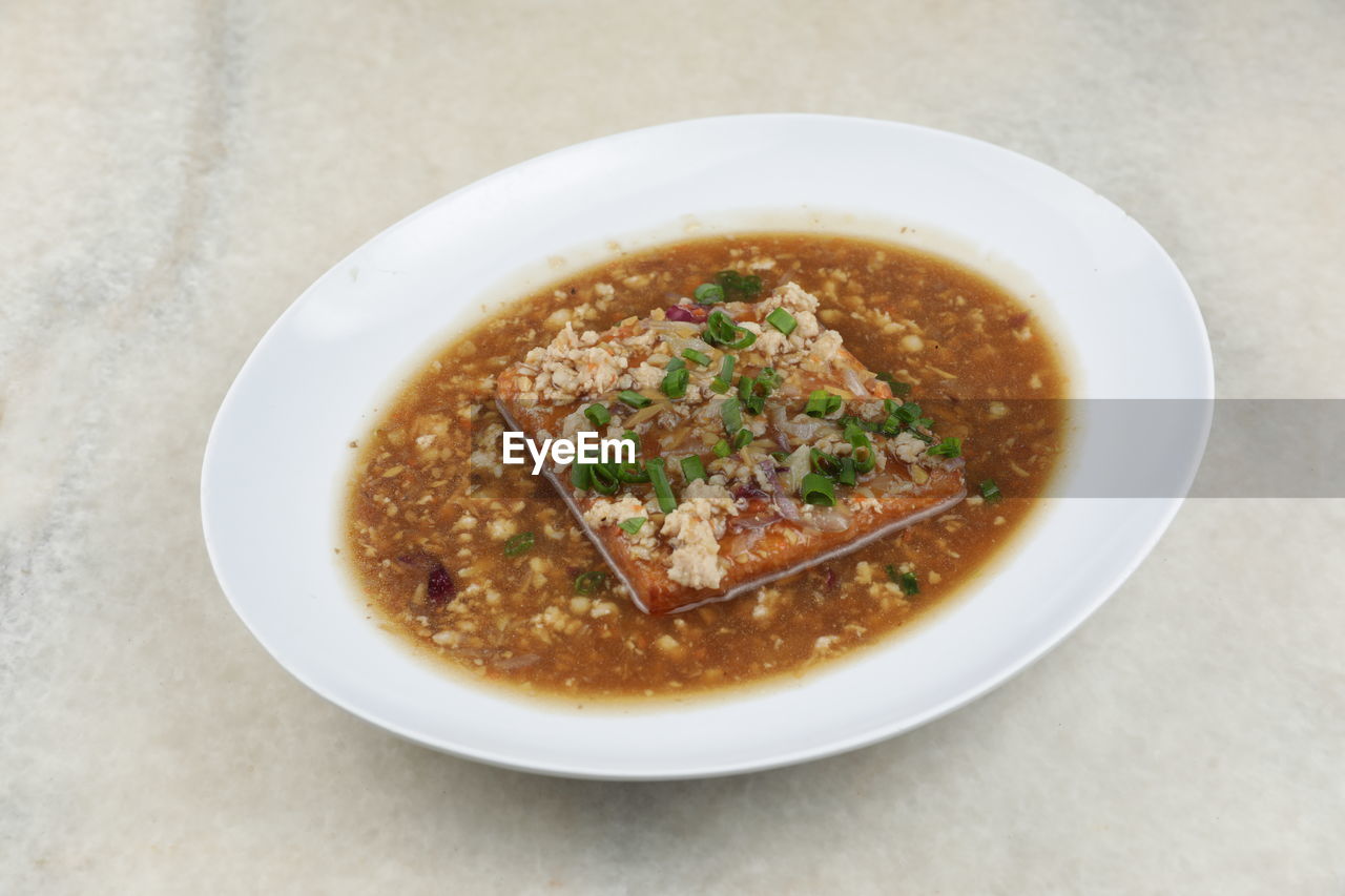 Delicious minced meat bean curd