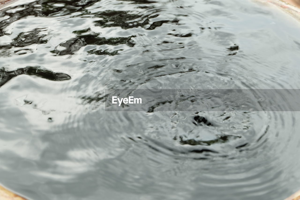CLOSE-UP OF RIPPLED WATER IN BACKGROUND