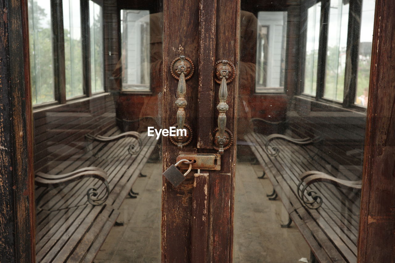 wood, door, entrance, architecture, no people, iron, closed, window, indoors, day, built structure, building, door handle, old, security, ancient history, history, house, furniture, protection, the past, interior design, room, abandoned, doorway, metal, weathered, hardwood, floor