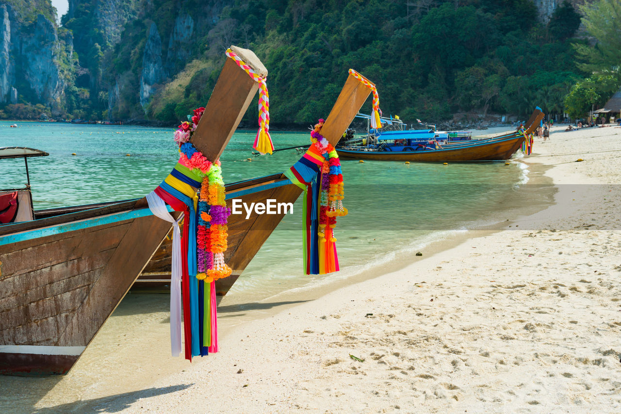 Longtail boats at beach