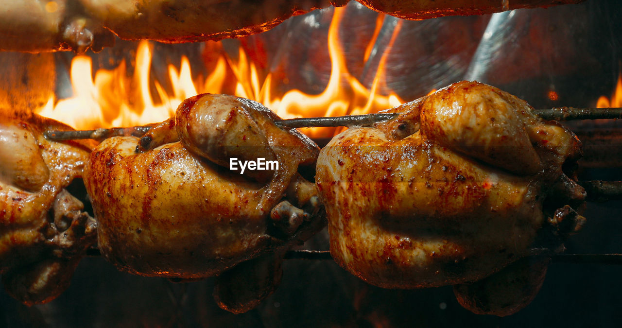 close-up of roasted meat