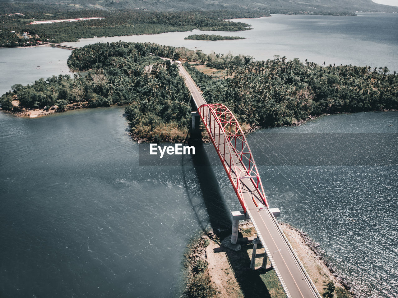 High angle view of bridge over river