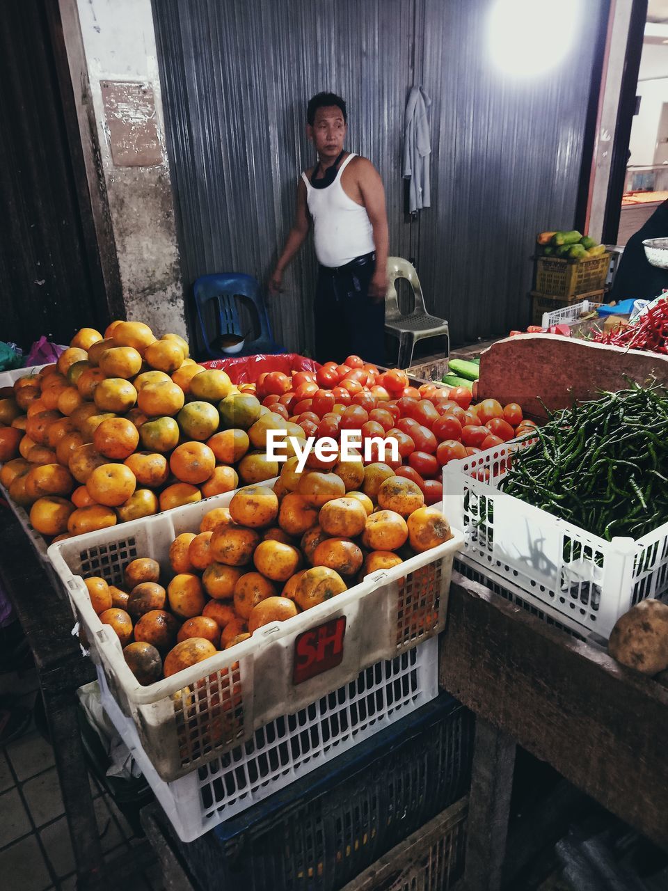 Fruits in market stall for sale