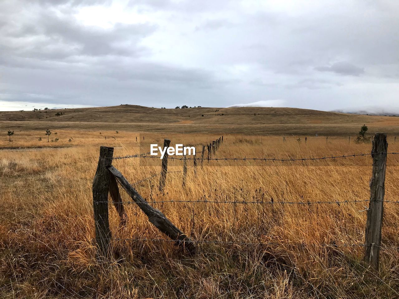 VIEW OF WOODEN FENCE ON FIELD