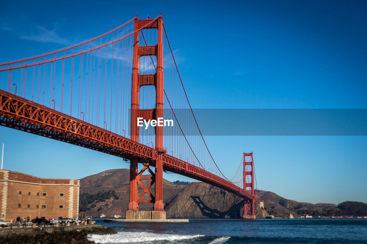 Low angle view of golden gate bridge