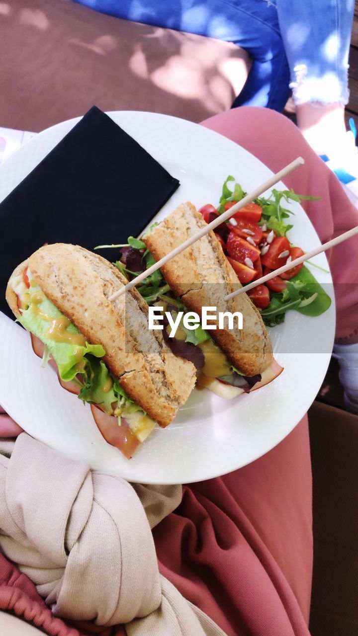 Close-up of hand holding food