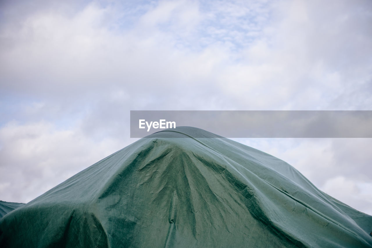 Low angle view of a snow covered mountain