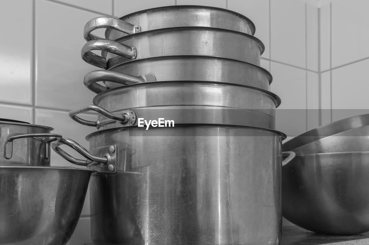 Close-up of kitchen utensils on table