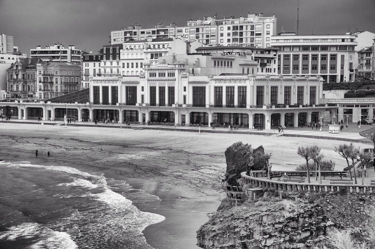 Exterior of buildings on beach