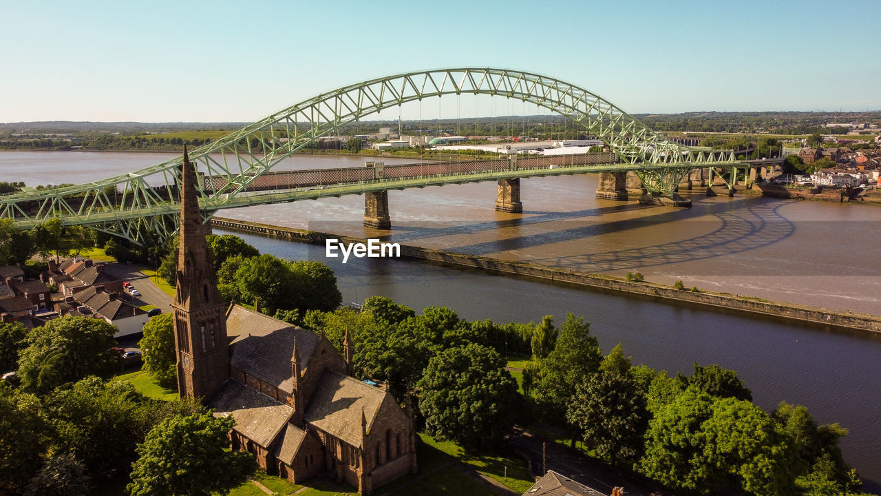 Jubilee bridge , runcor/widnes , cheshire aerial photo may 2022