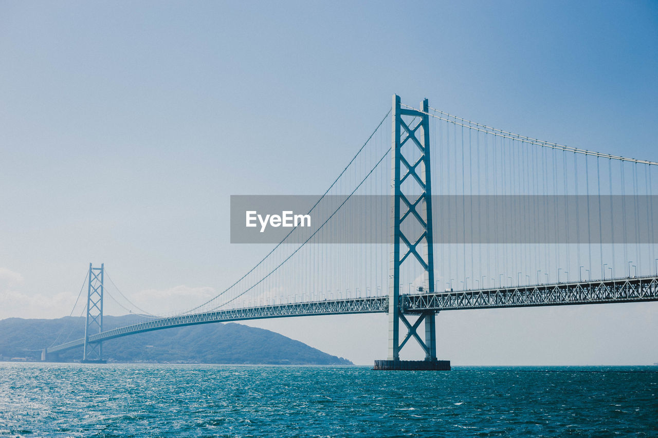 View of suspension bridge against sky