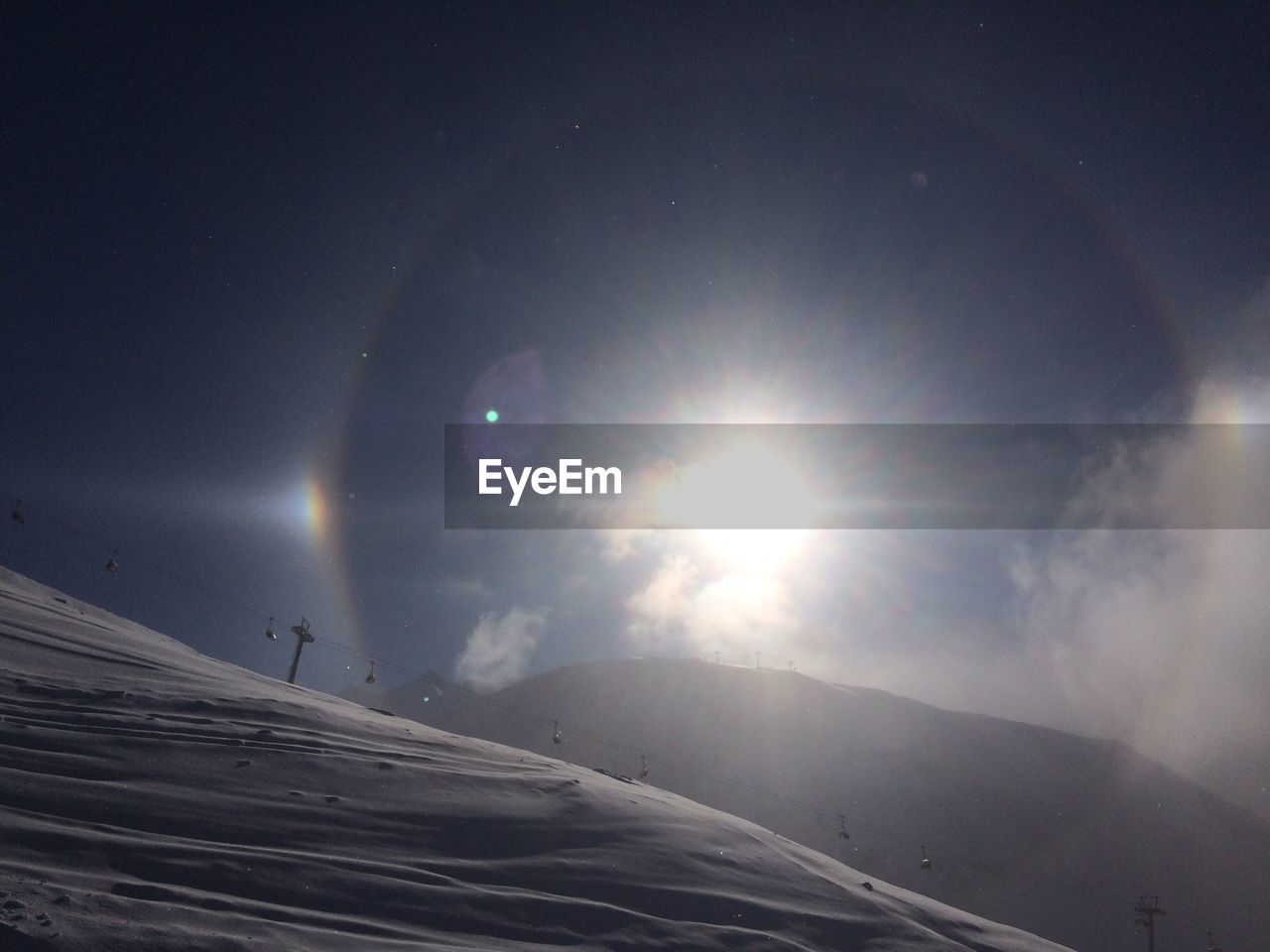 SCENIC VIEW OF SNOW AGAINST SKY AT WINTER