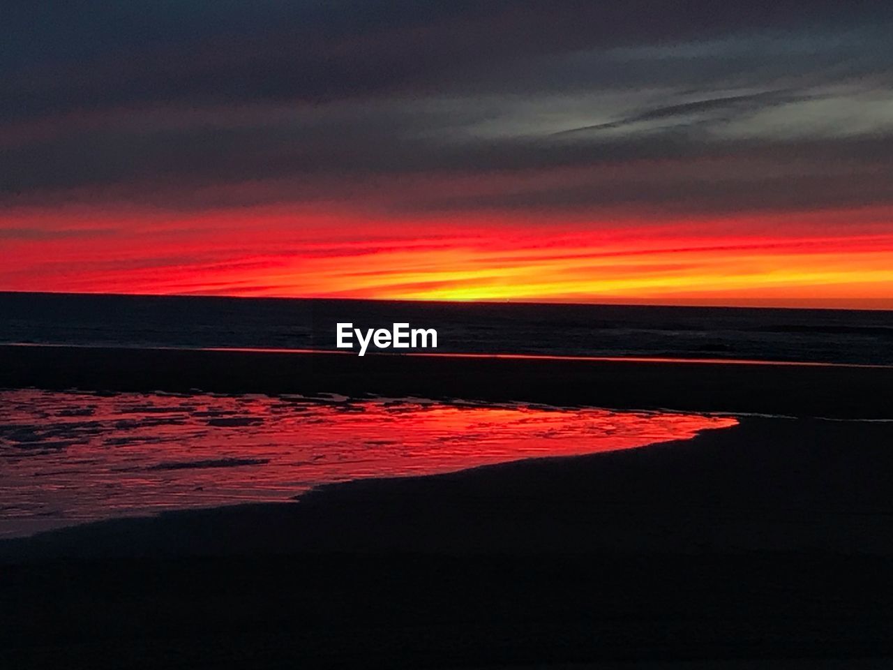 SCENIC VIEW OF SEA DURING SUNSET