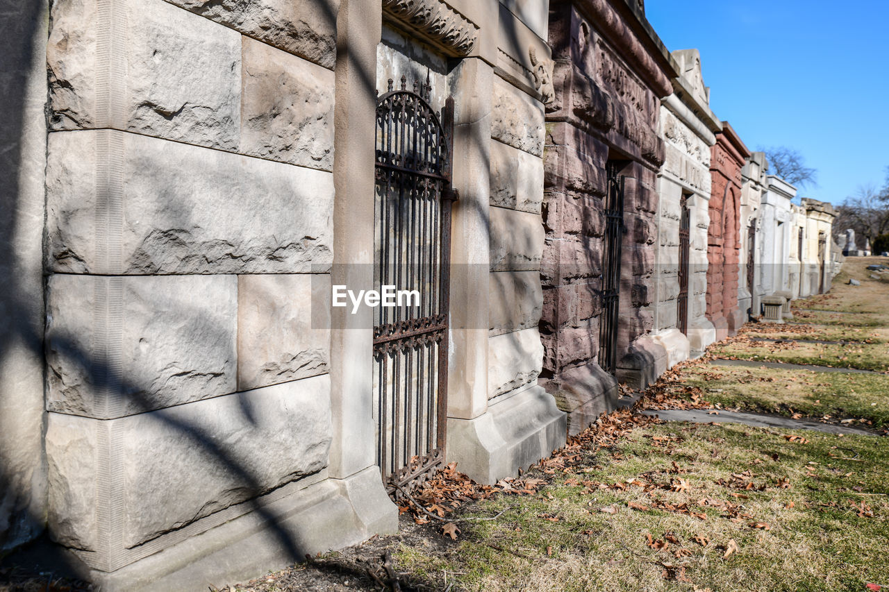 Historic city graveyard buildings