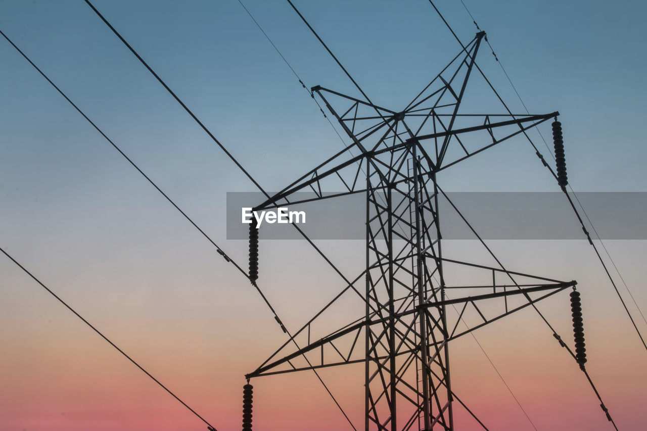 Electric pole with sunset