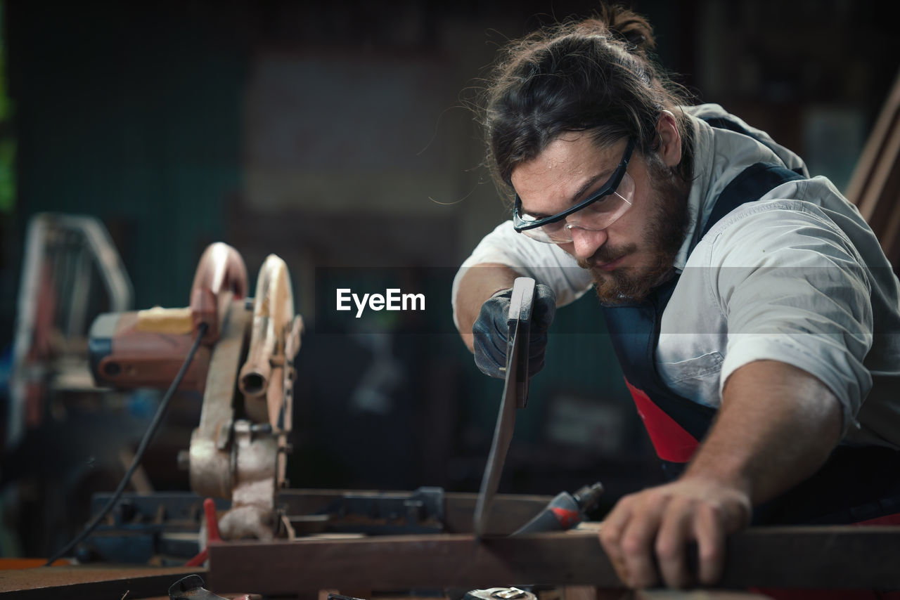 Man working on table