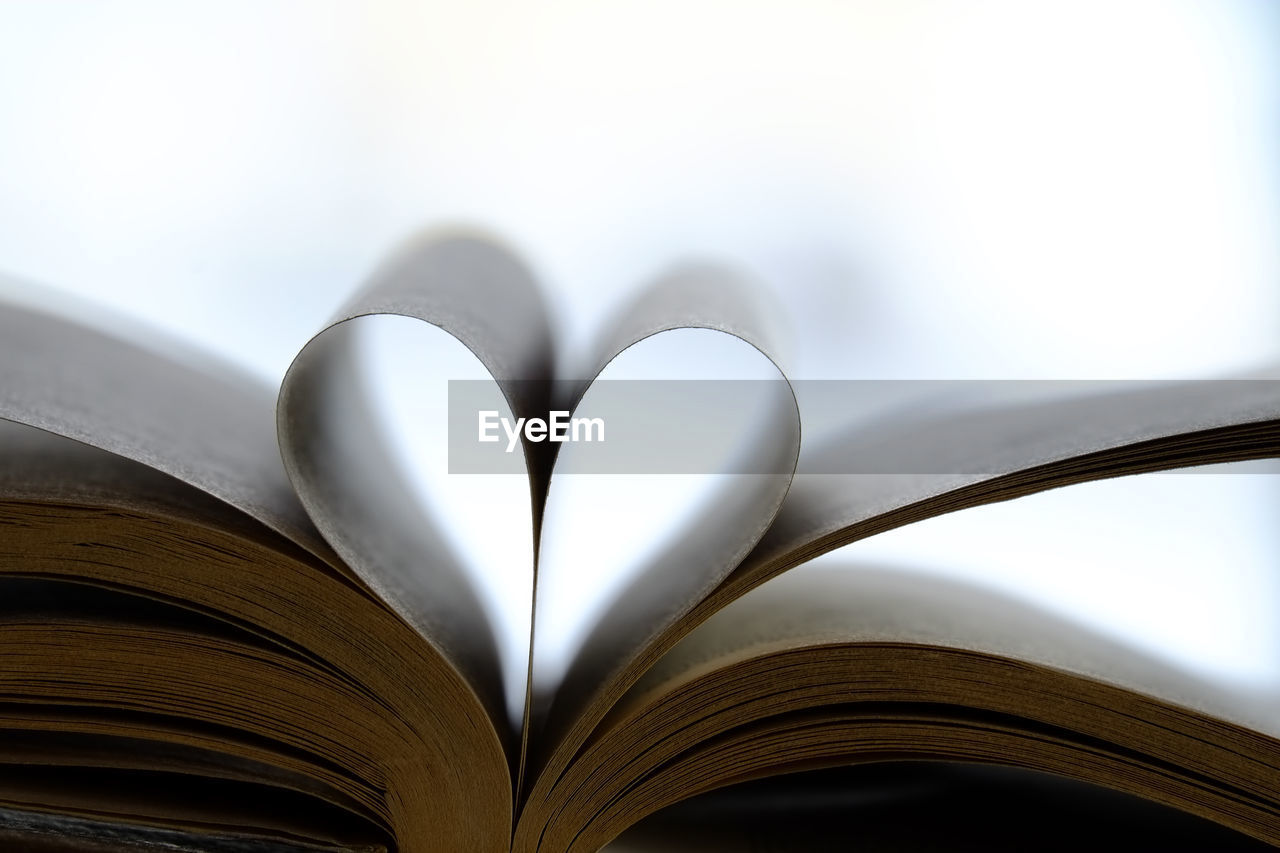 Heart shape made from page in book
