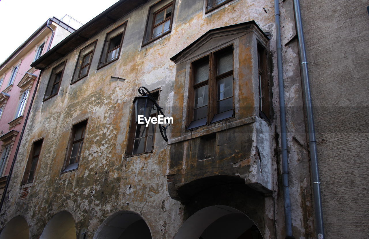 Low angle view of abandoned building