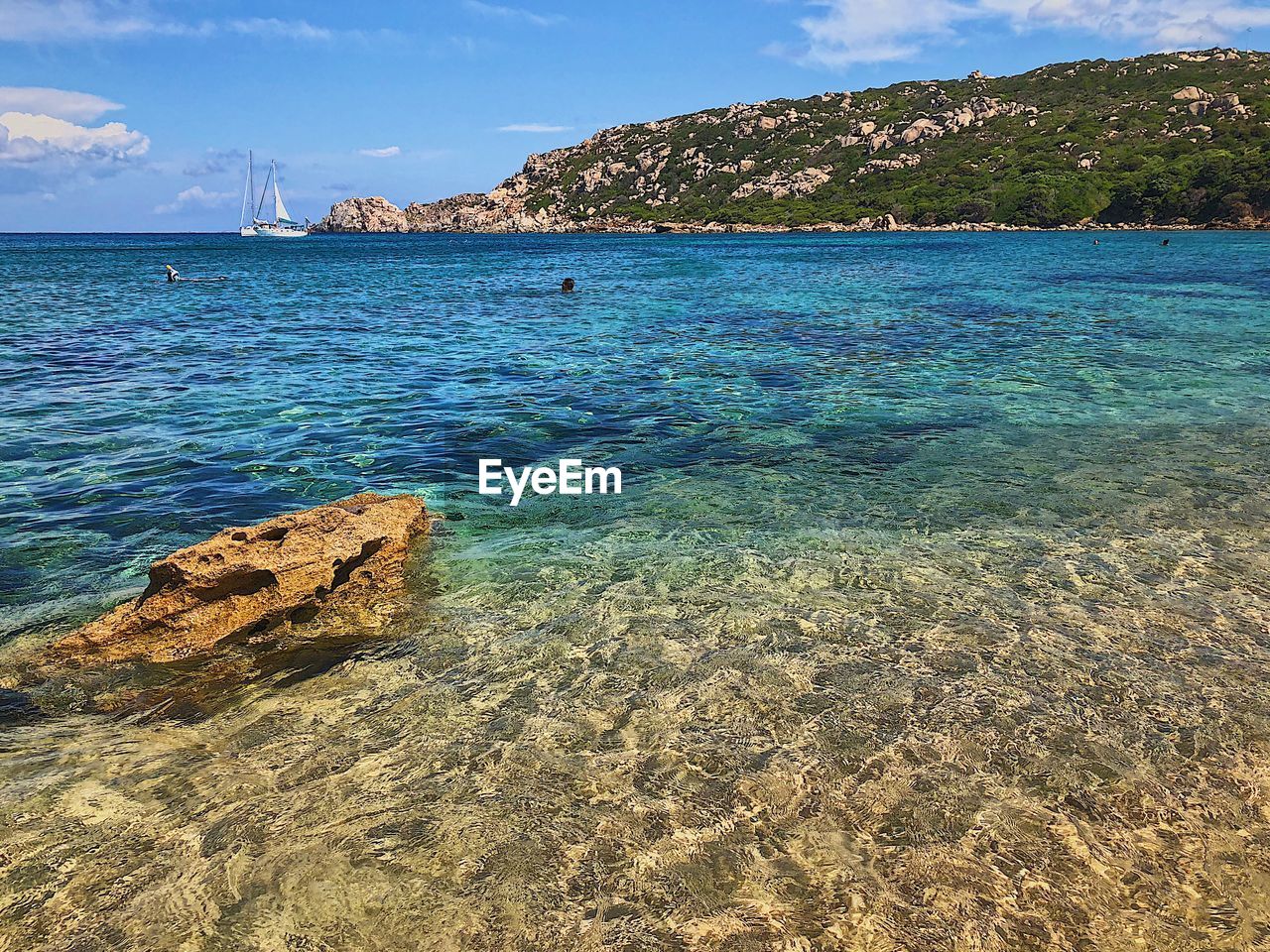 Scenic view of sea shore against sky