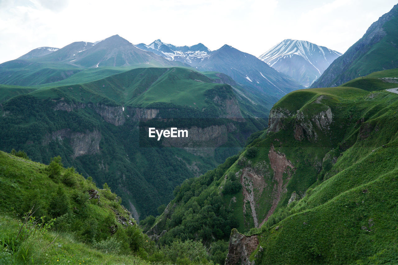 Scenic view of mountains against sky