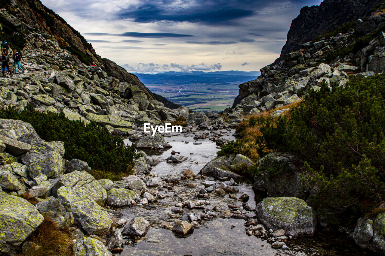 Scenic view of rocky mountains against sky