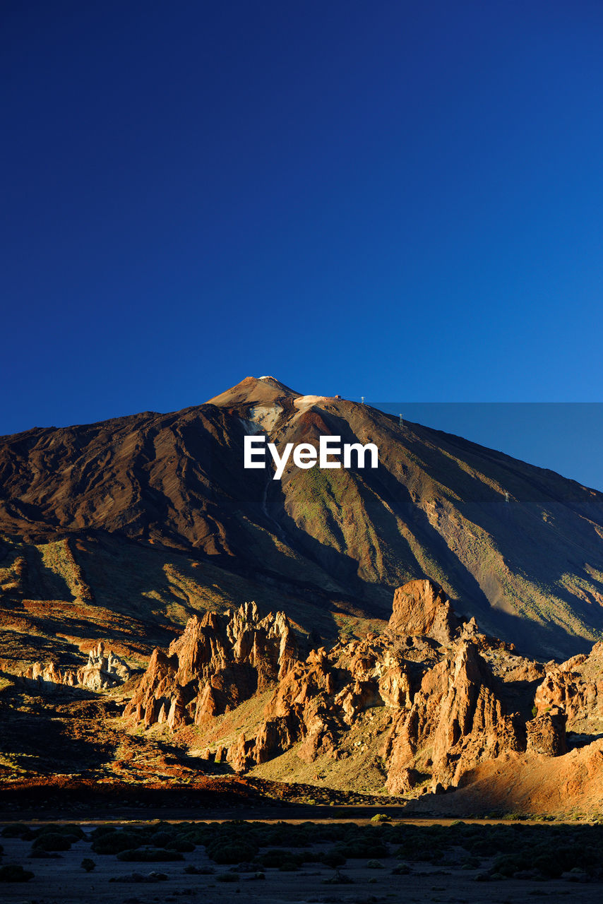 Scenic view of mountains against clear sky