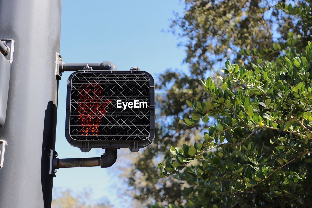 Red dont walk sign on pedestrian crossing