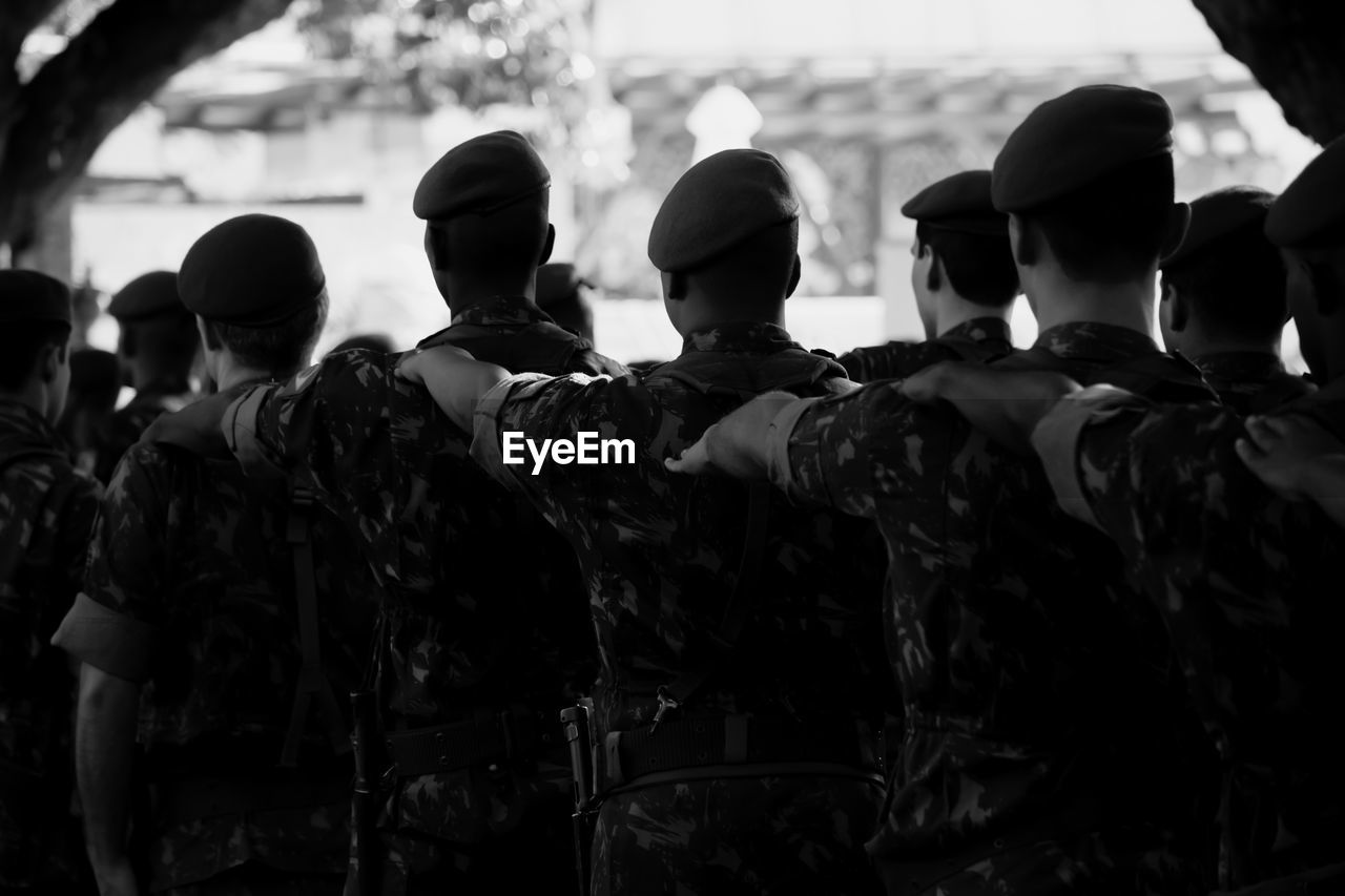 Brazilian army soldiers during military parade in celebration of brazil independence 