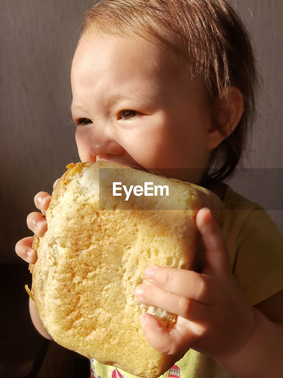 Close-up of boy eating food