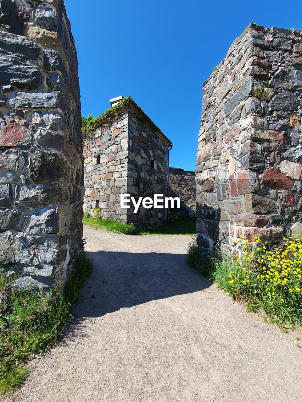 View of historical building against blue sky