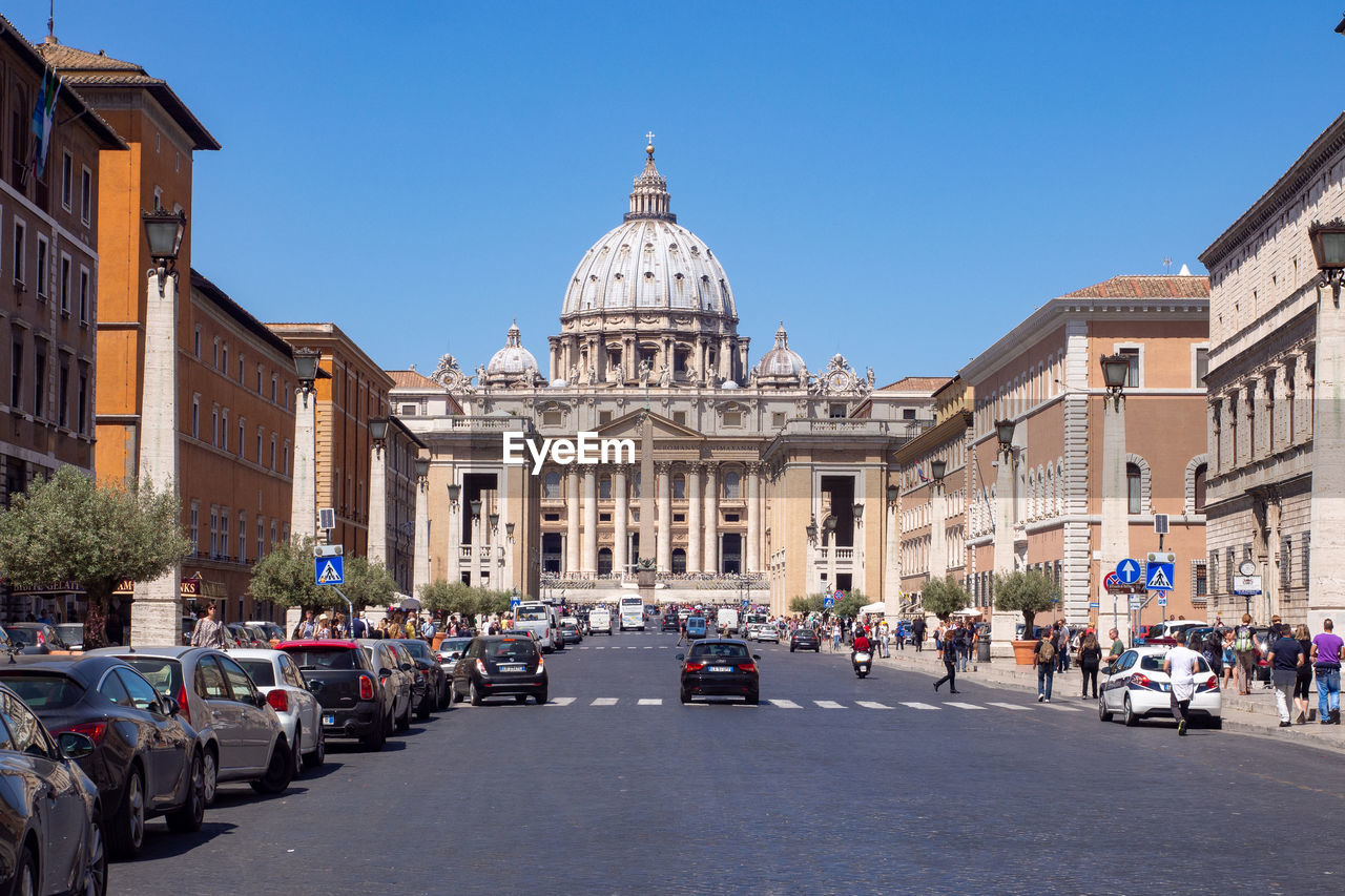 Via della conciliazione with st peter's basilica in vatican city