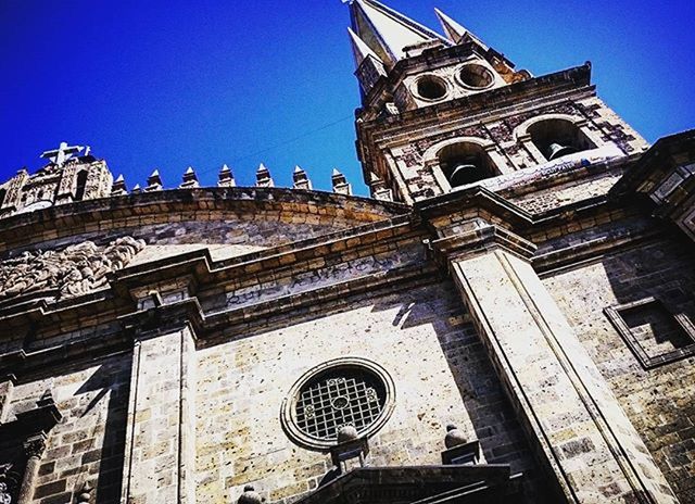 LOW ANGLE VIEW OF CHURCH AGAINST CLEAR SKY